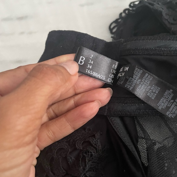 LA PERLA bandeau bra with macramé in Black size 34b - Picture 7 of 9